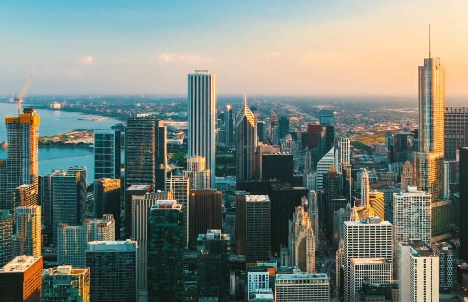 Chicago skyline representing the founding of Twin Bridge Capital Partners in 2005.